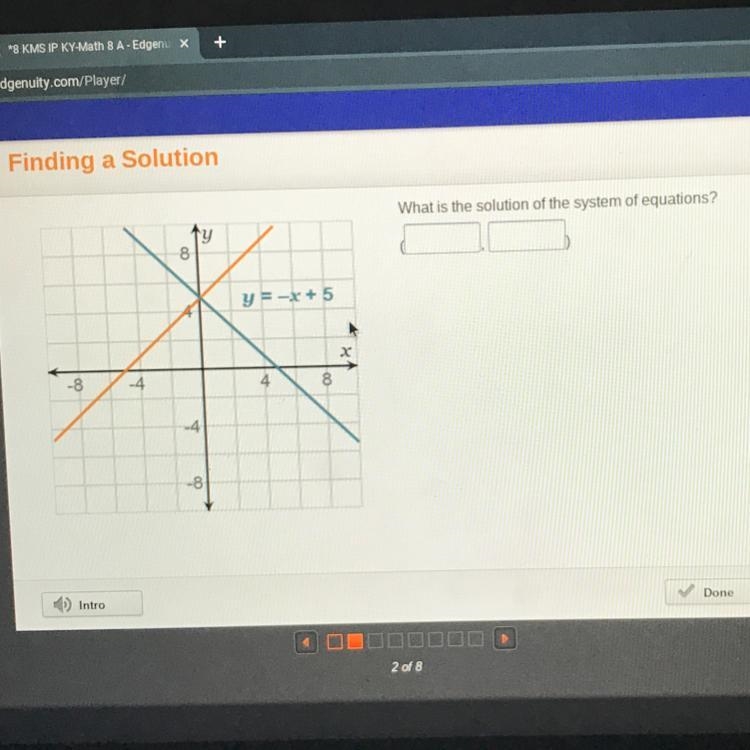 What is the solution of the system of equations? Help-example-1