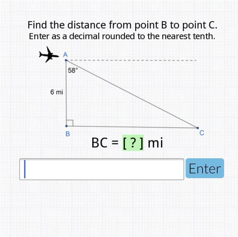 Find the distance from point B to point C. Please help 25 points!!-example-1