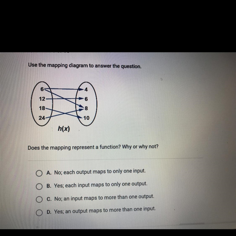 !!20 POINTS!!Does the mapping represent a function? Why or why not?-example-1