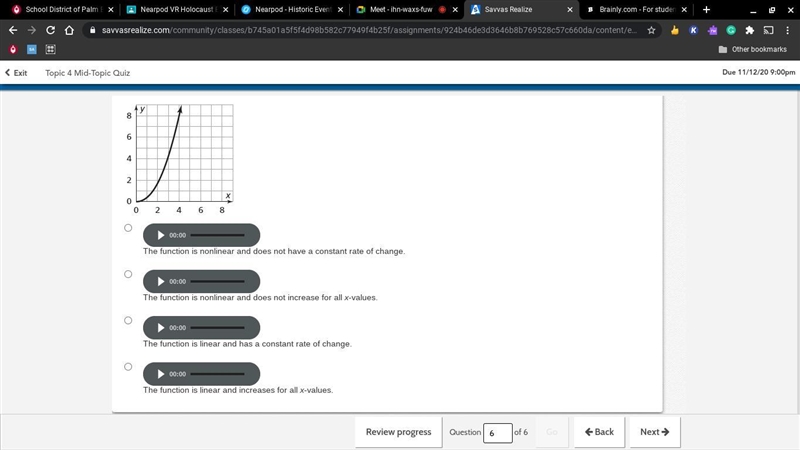 Is the function shown linear or nonlinear? Explain.-example-1