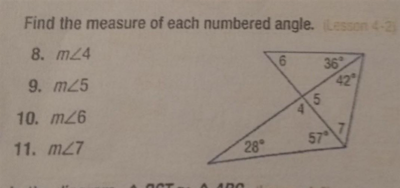 Find the measure of each numbered angle.? please show work and I'll give bonus points-example-1