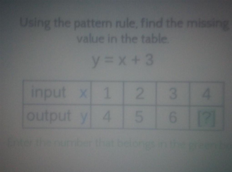 Using the pattern rule find the missing value in the table​-example-1