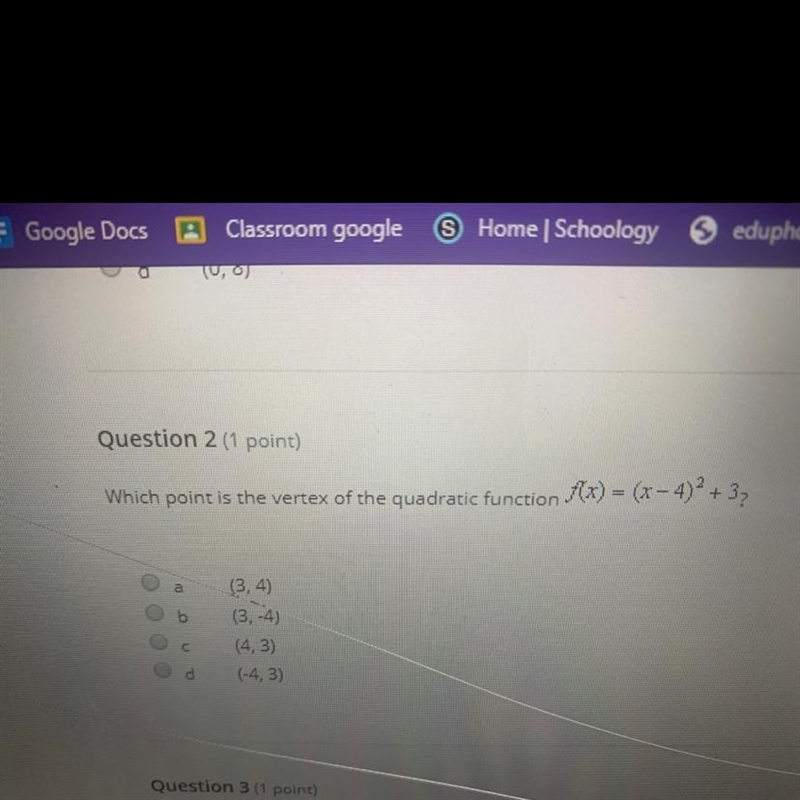 Which point is the vertex of the quadratic function-example-1