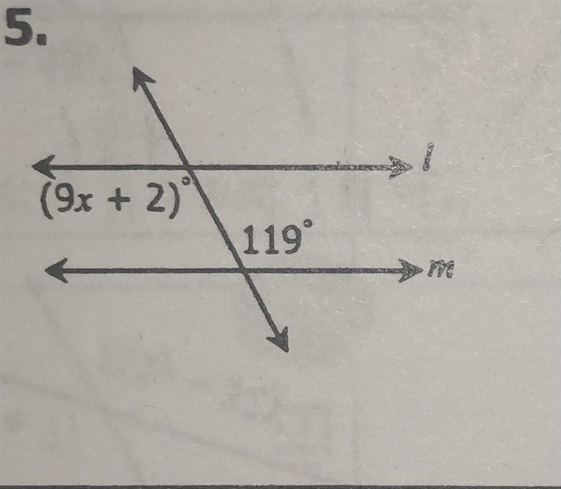 If L is parallel to M, find the value of each missing variable(s)-example-1