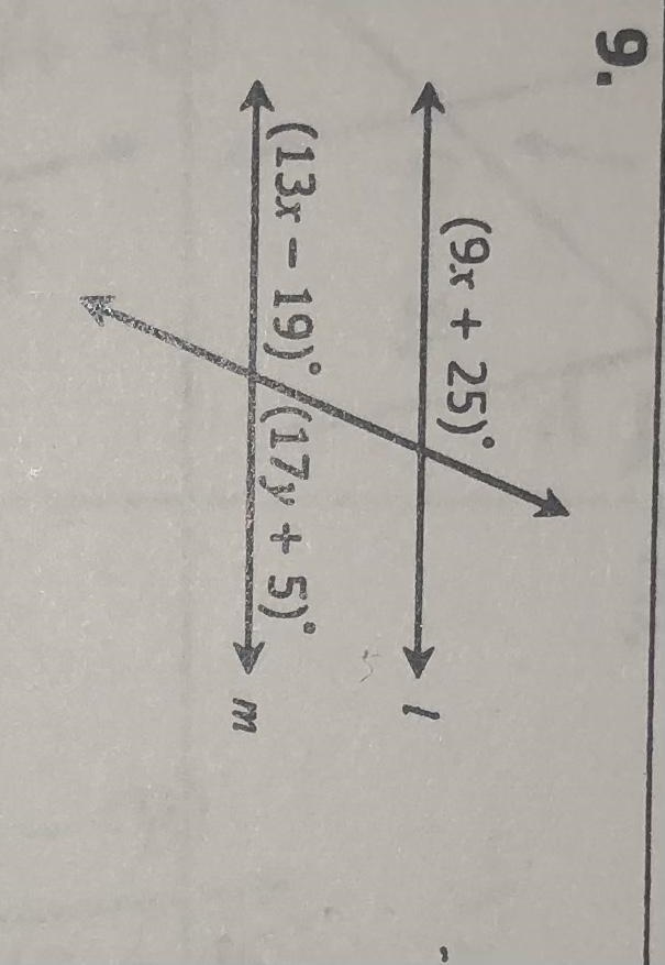 If L is parallel to M, find the value of each missing variable(s)-example-2