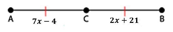 C is the midpoint of AB. a. find x b. find AC c. find AB-example-1