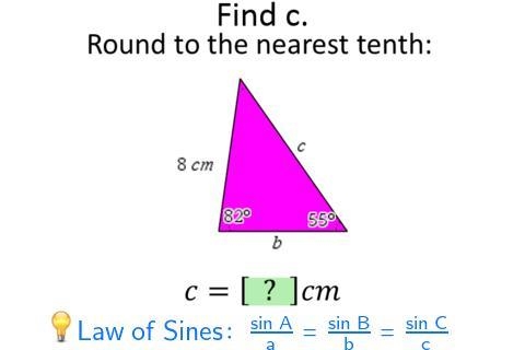 Find c. Round to the nearest tenth:-example-1