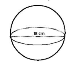 Find the volume of the sphere in terms of π. a. 972 π cm³ b. 7776 π cm³ c. 36 π cm-example-1