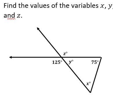 Find the values of x,y, and z-example-1