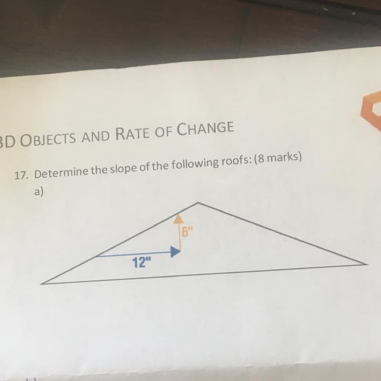 17. Determine the slope of the following roofs-example-1