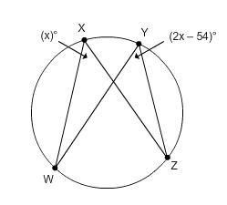 Find x 1,) -54 2.) 48 3,) 52 4.) 54-example-1