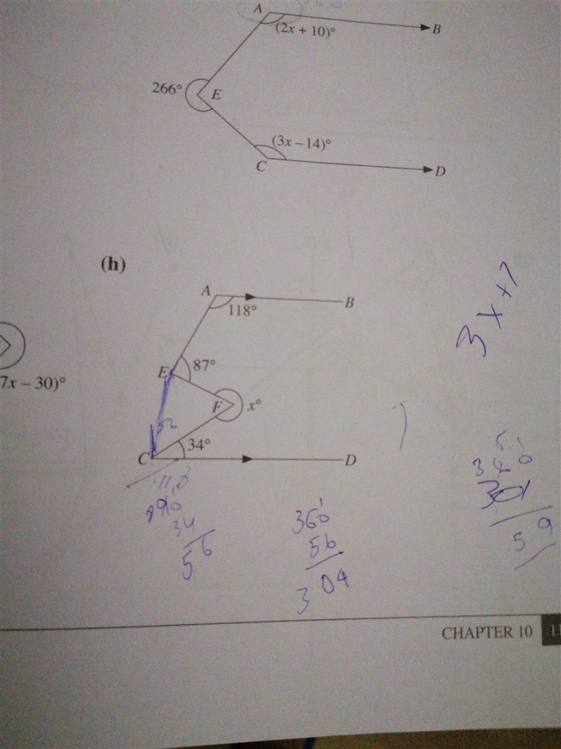 Please solve part h you have to find thr value of x-example-1