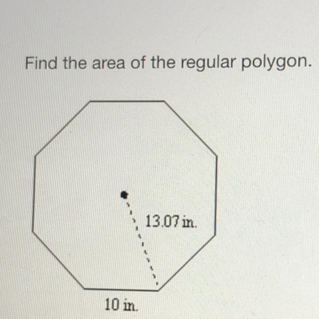 Find the area of the regular polygon.-example-1