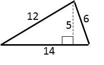 Find the area of this triangle. Round to the nearest whole number. A. 35 B. 42 C. 84 D-example-1