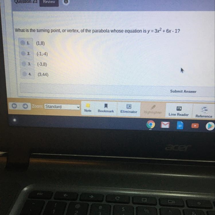 What is the turning point or vertex of the parabola???-example-1