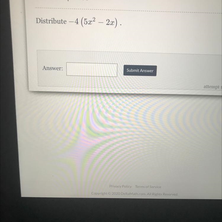 Distribute -4(5x ²-2x).-example-1