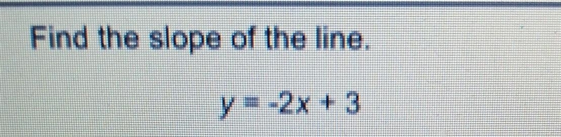 Find the slope of the line y = -2x + 3​-example-1