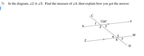 HELP!!!!Find the measurement of 4(Explain)-example-1