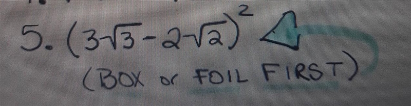 I need help solving this radical equation with box or foil method​-example-1