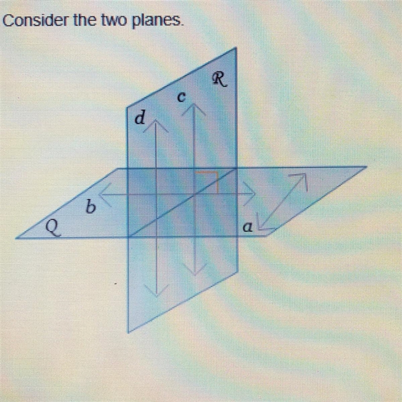 Consider the two planes. In the diagram, the only figure that could be parallel to-example-1