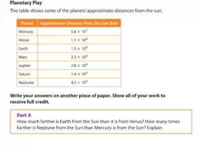 How much farther is earth form the sun than it is from Venus?-example-1