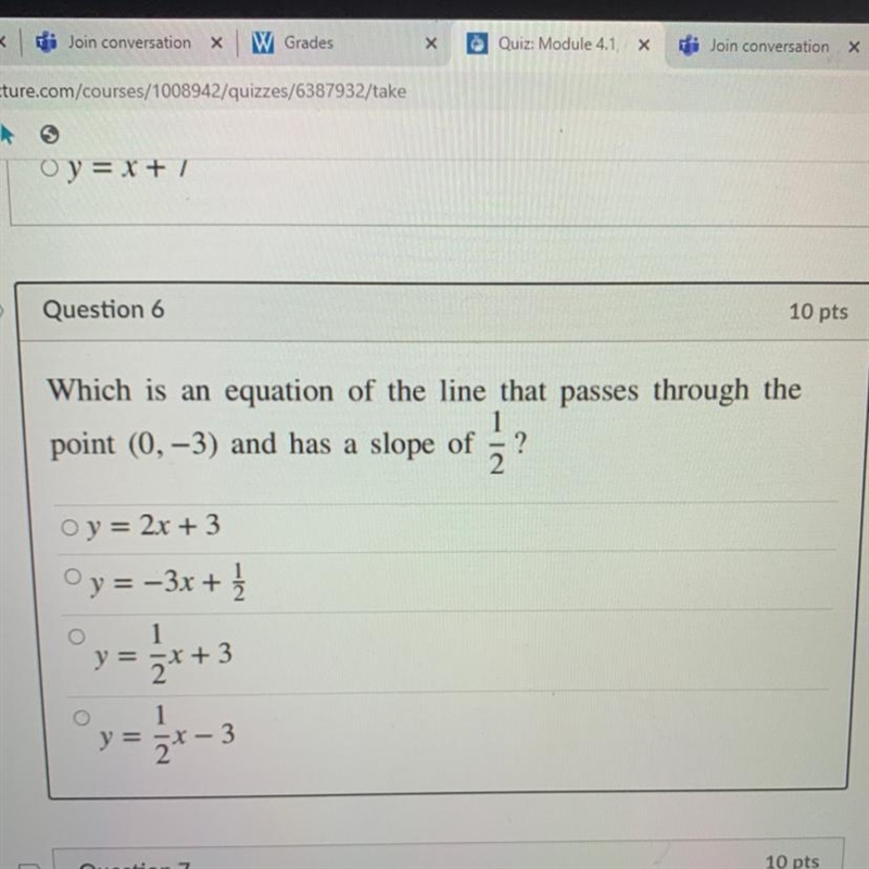 Which is an equation of the line that passes through the point-example-1