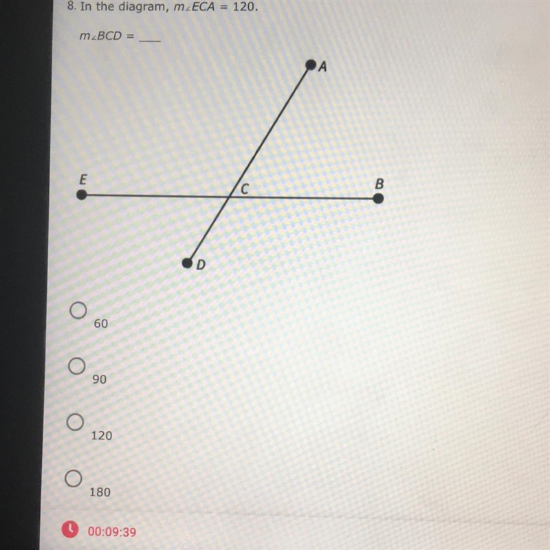 In the diagram, m_ECA = 120. m.BCD =-example-1