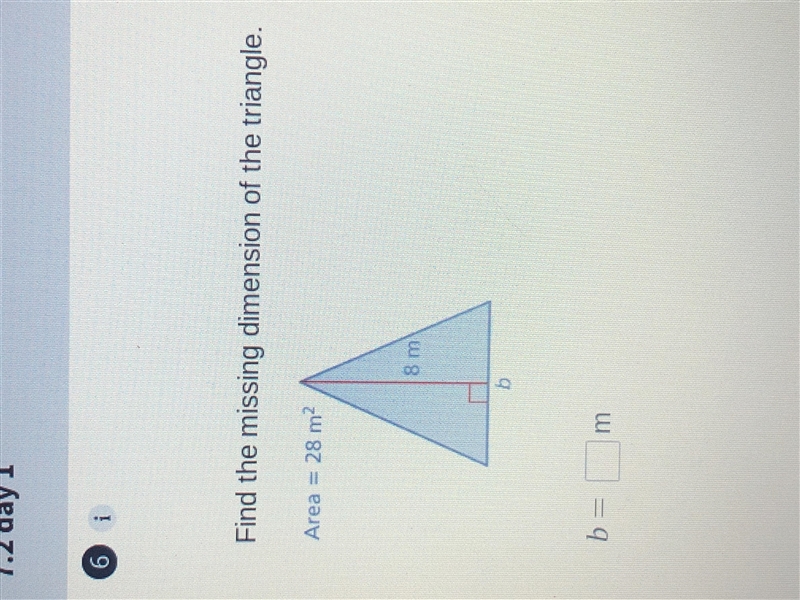 Find the missing dimension of the triangle.-example-1