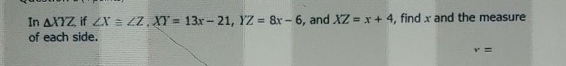 Help pleasee x= XY= YZ= XZ=​-example-1