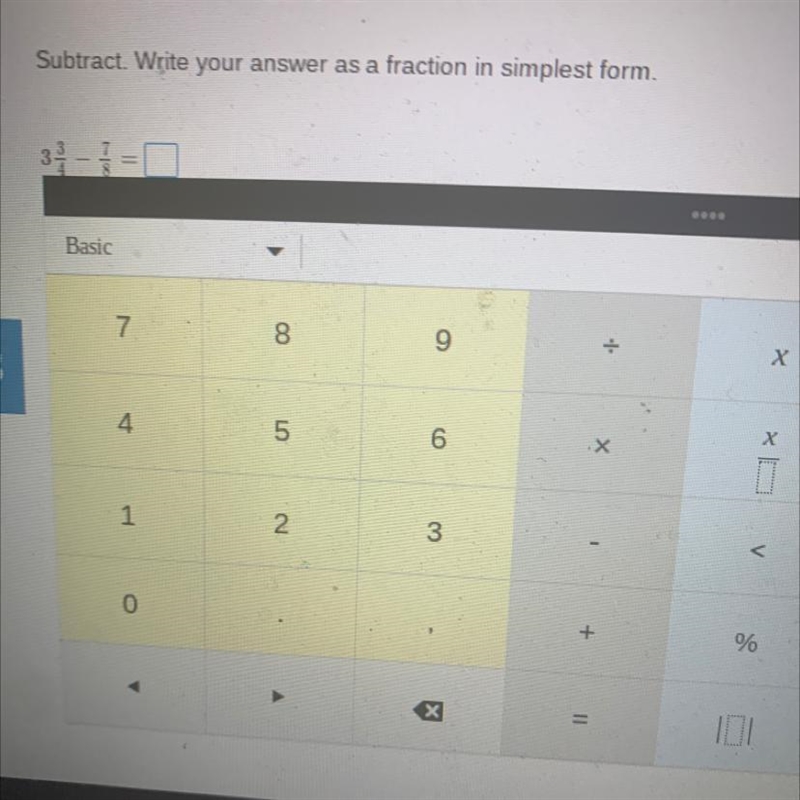 Help!?! Please 3 3/4 - 7/8= what!!-example-1