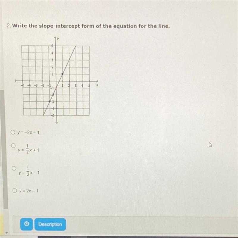 Write the slope intercept form of the equation for the line.-example-1