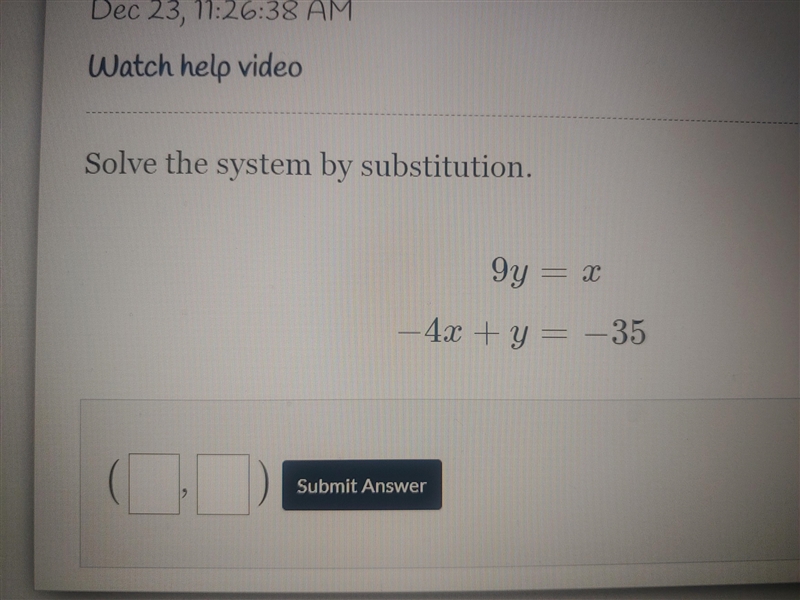 Solve the system by substitution-example-1