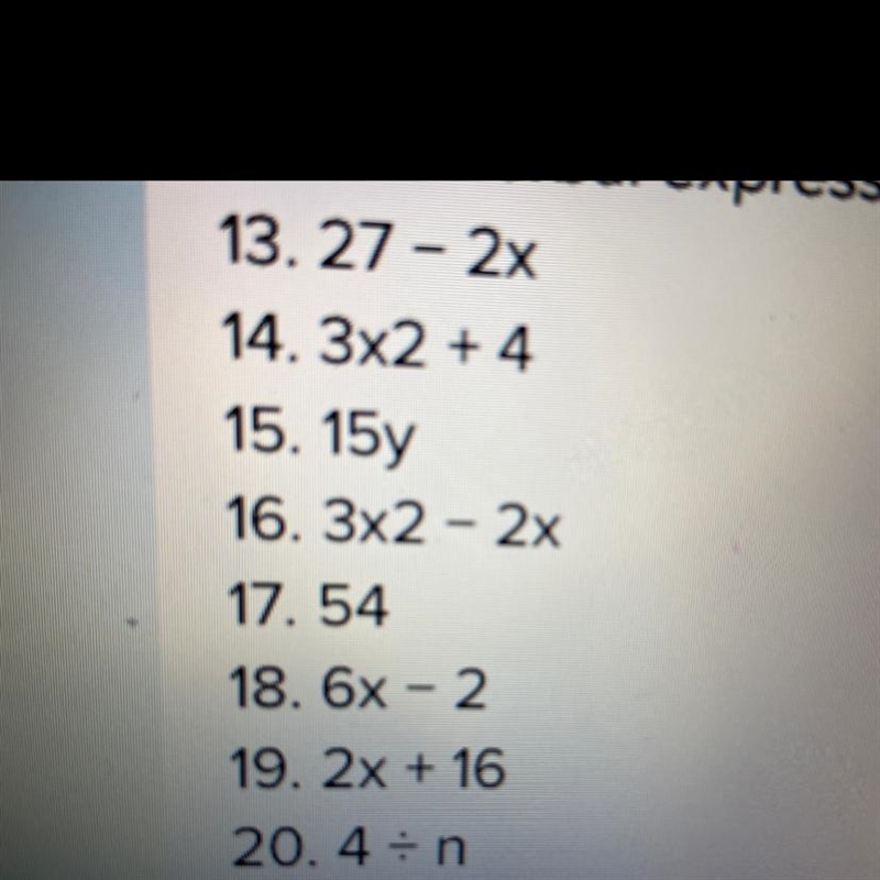 Write a verbal expression for each algebraic expression-example-1