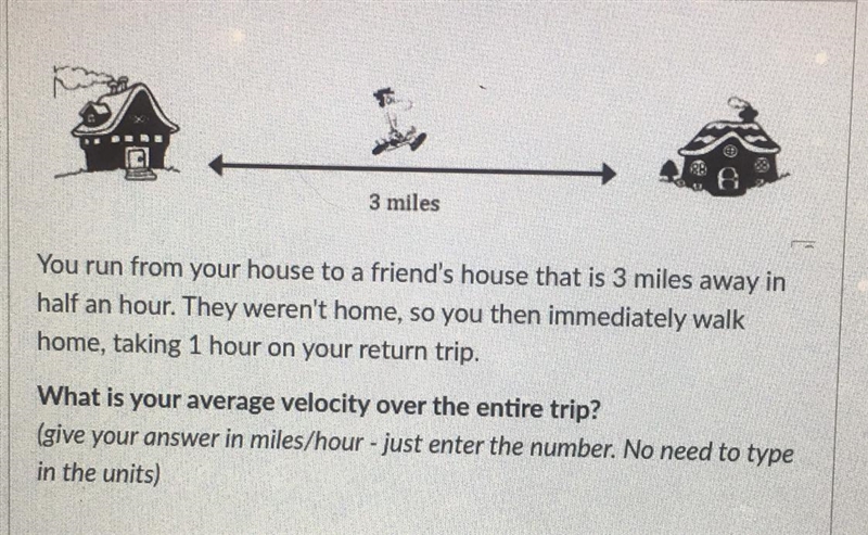 I just need the final answer (average velocity for entire trip) thanks! :)-example-1