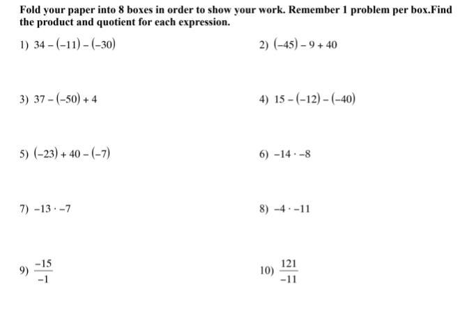 ( 60 POINTS FOR EVERYTHING ) Need some help on this INTEGERS Worksheet. Not too difficult-example-2