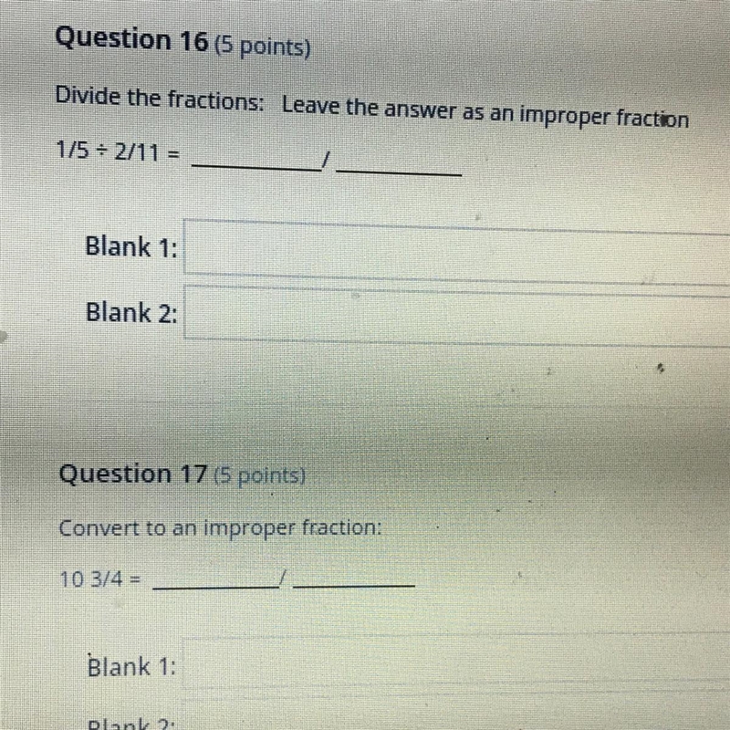 Divide the fractions: Leave the answer as an improper fraction 1/5 divided by 2/11-example-1