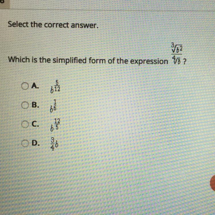 Which is the simplified form of the expression? Please help!-example-1