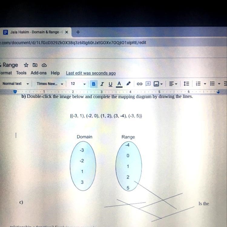 Where do i put the lines ? also is it a function-example-1