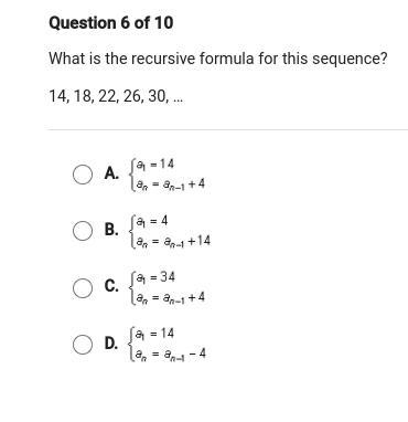 What is the recursive formula for this sequence 14, 18, 22, 26, 30-example-1