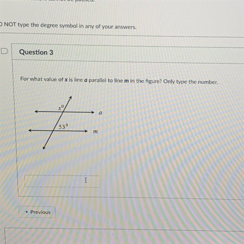 For what value of x is line a parallel to line m in the figure? Only type the number-example-1