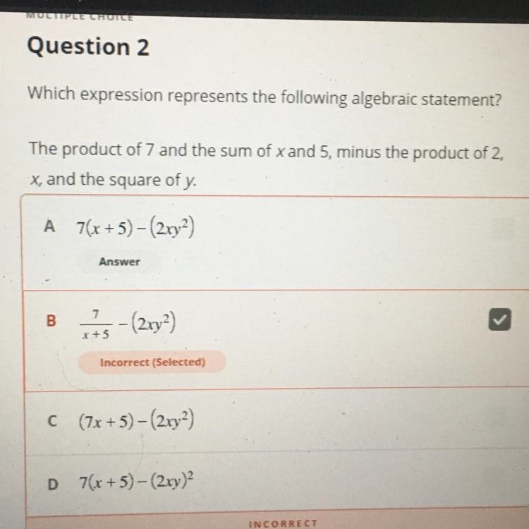 The correct answer is A bit can you please explain how that is the answer!-example-1