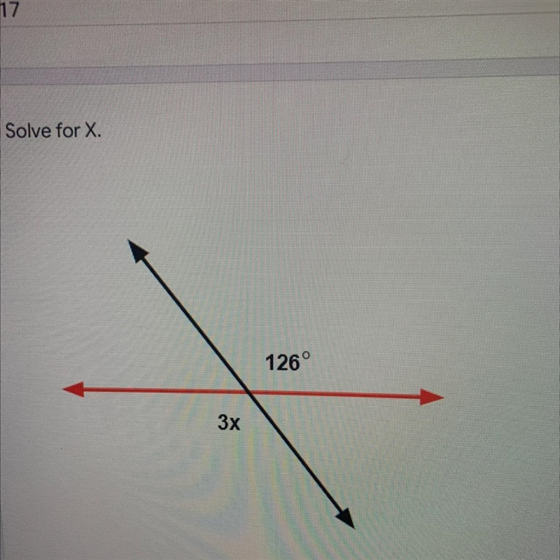 Solve for X 126° 3x Vertical angles-example-1