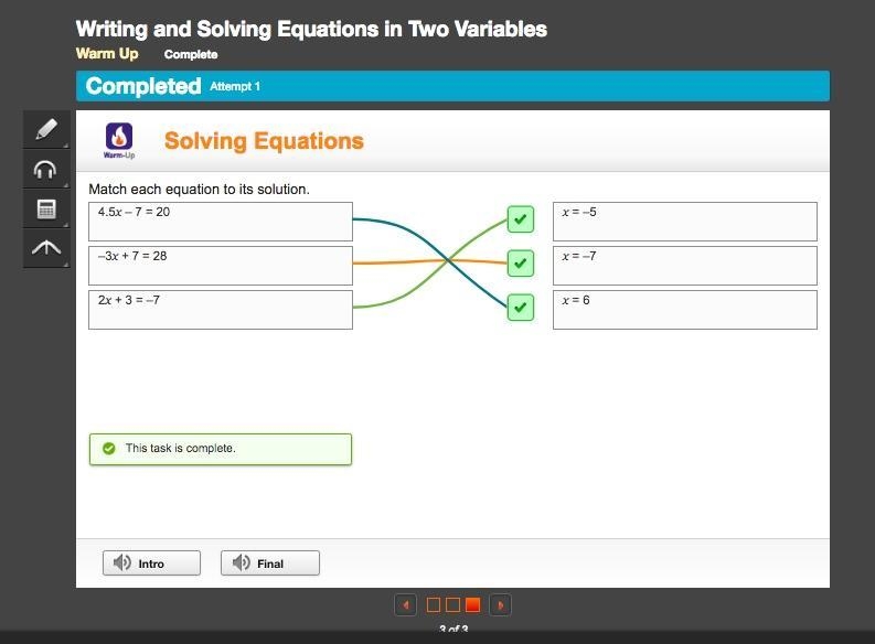 Match each equation to its solution.-example-1