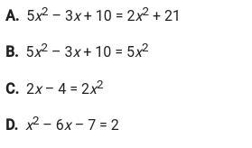 After being rearranged and simplified which equation cannot be solved using the quadratic-example-1