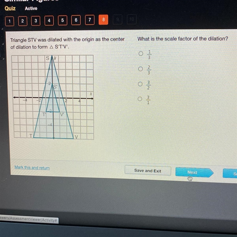 What is the scale factor of the dilation?-example-1