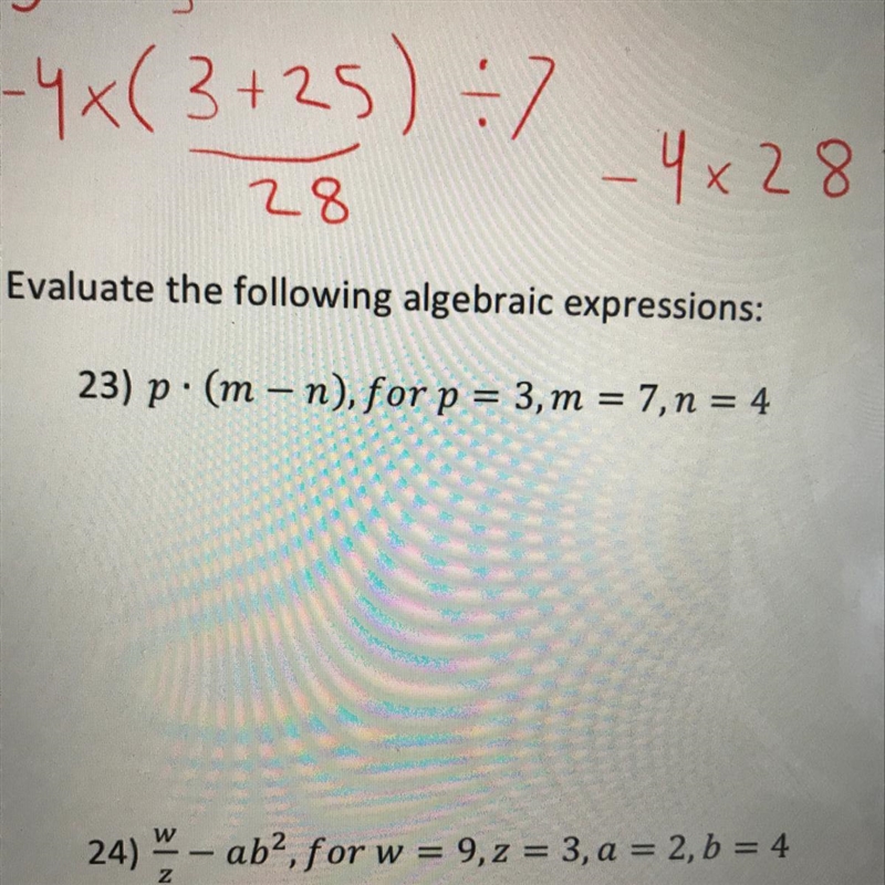 Can someone help me on question 23 and 24, please show steps-example-1