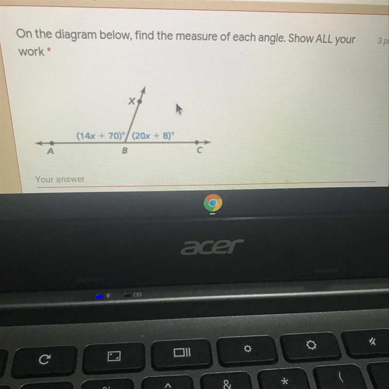 On the diagram below, find the measure of each angle show all your work-example-1