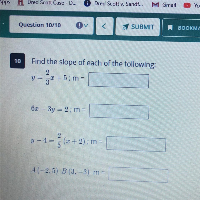 Find the slope of each of the following:-example-1