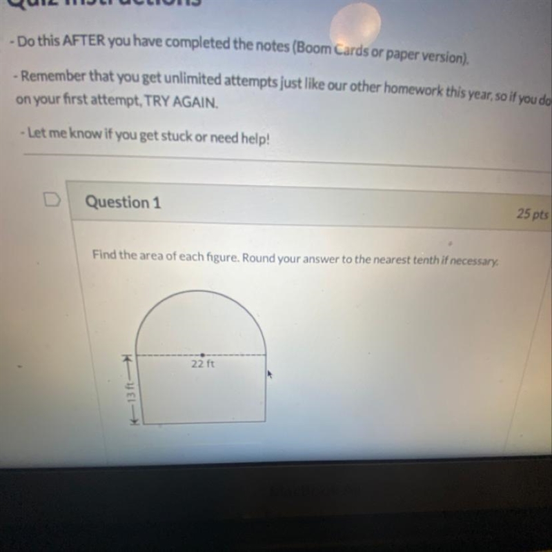 Find the area of each figure. Round your answer to the nearest tenth if necessary-example-1