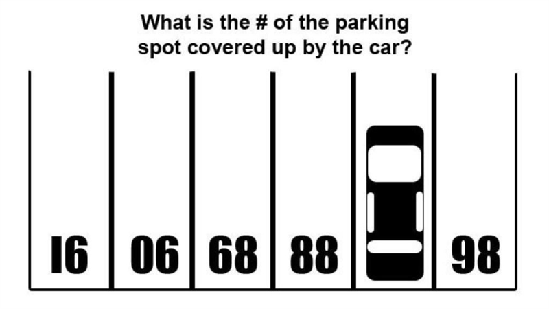 Question: What is the number of the parking space covered by the car?-example-1